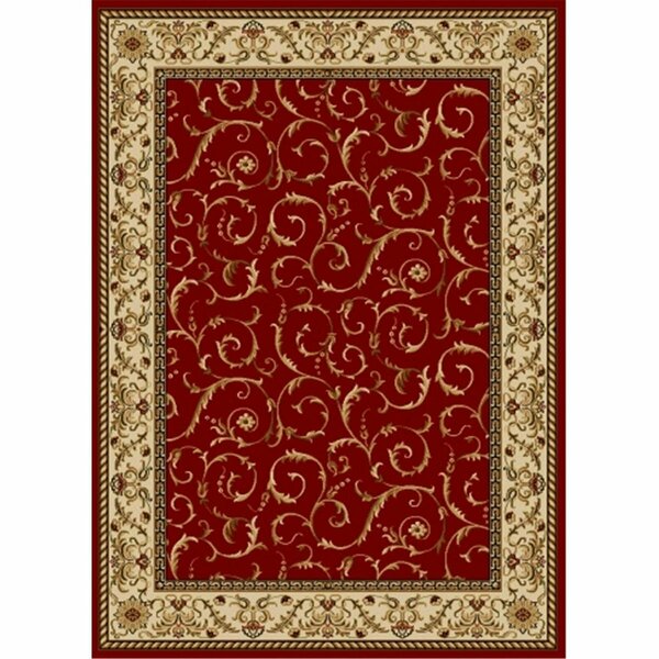 Auric 1599-1534-RED Como Rectangular Red Transitional Italy Area Rug- 2 ft. 2 in. W x 7 ft. 7 in. H AU3296780